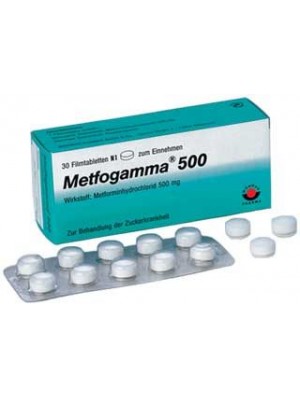 Metfogamma 500 mg. 30 tablets